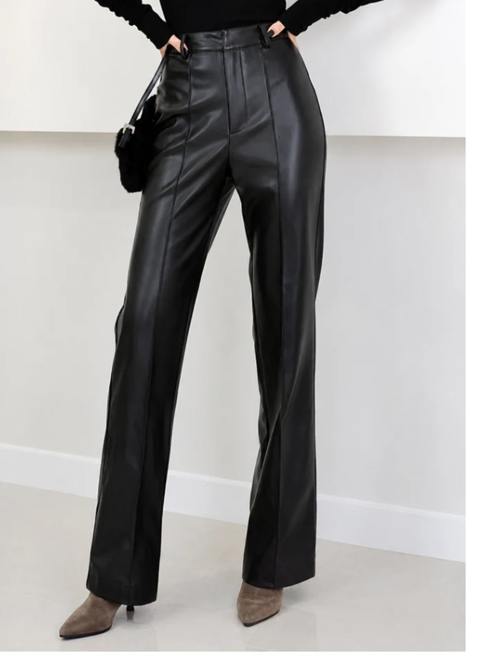 High Waist Faux Leather Pants